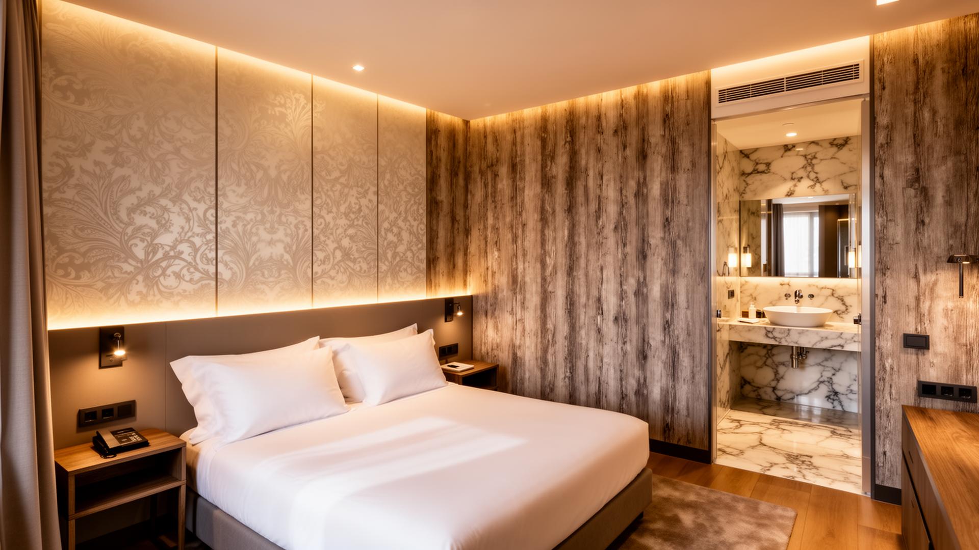 Renovación integral hotel boutique Barcelona con vinilos de revestimiento por Unical Graphic